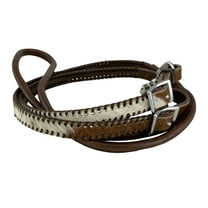 Showman Hair-on Cowhide Leather Roping Reins w/ Whipstitch