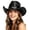 Black, variant on Wide Brimmed Sun Hats for Women Western Cowboy Suede Top Hat