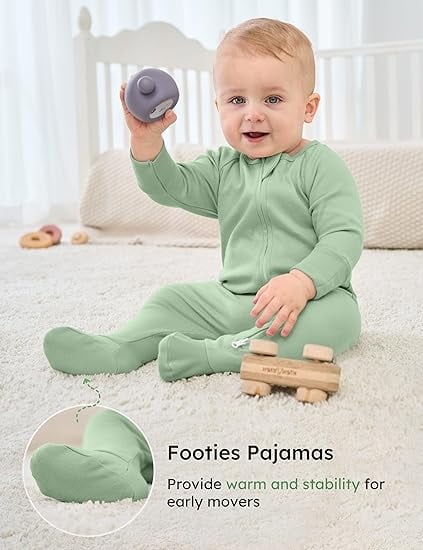 Yoofoss Baby Pajamas 100% Organic Cotton Baby Sleepers for Newborn Boys Girl Clothes 3pcs Footed PJs