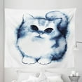 thumbnail image 1 of Navy Blue Tapestry, Kitty Paint with Distressed Color Features Fluffy Cat Best Companion Ever, Fabric Wall Hanging Decor for Bedroom Living Room Dorm, 5 Sizes, Grey White, by Ambesonne, 1 of 1