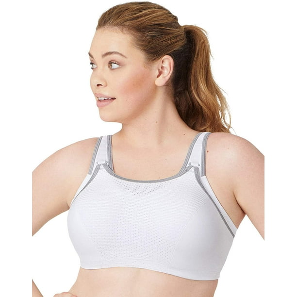 Glamorise Womens Full Figure Elite Performance Adjustable Wonderwire Sports  Bra 9167