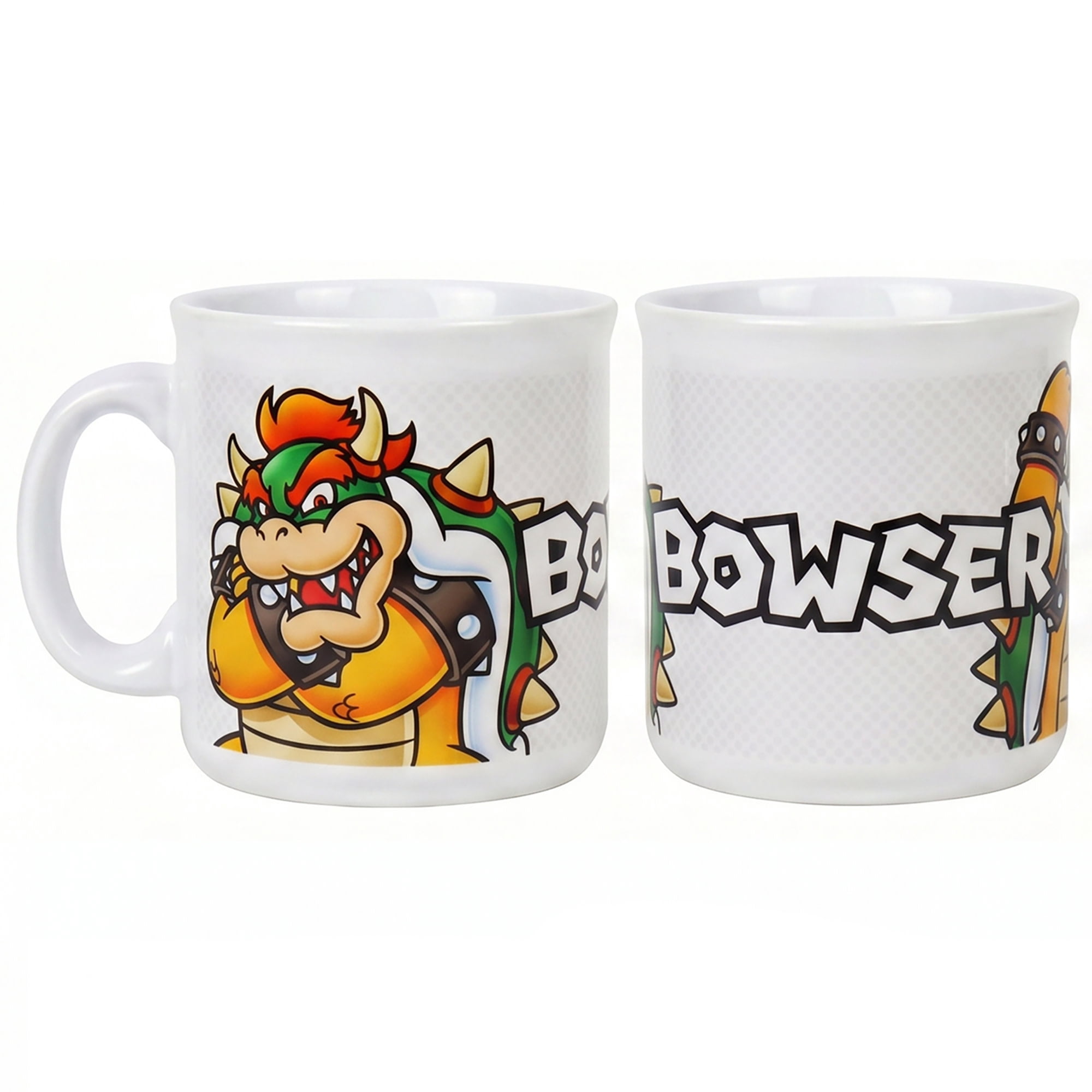 Pyramid America: Super Mario: Bowser Name - 20oz Ceramic Camper Mug - Coffee Tea Cup, Microwave-Dishwasher Safe, Video Game Fan Collectible, Licensed