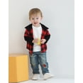 thumbnail image 2 of 12 Months Baby Boys Clothes 18 Months Boys Fall Winter Pant Set Toddler Boys Long Sleeve Hooded Plaid Top Jeans Pants 2PCS Outfits Set Red, 2 of 10