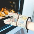 thumbnail image 5 of Easter Cute Rabbits Floral Oven Mitts and Pot Holders Set of 2, Heat Resistant Oven Mitts Kitchen Oven Glove for Cooking, Baking, 5 of 6