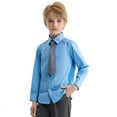 thumbnail image 3 of LOLANTA Boys Dress Shirts Button Down Shirt Long Sleeve Boys Kids Shirts and Tie Sets Solid Color Uniforms, 3 of 6