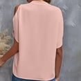 thumbnail image 3 of Baywell Womens Summer Cold Shoulder Tops Short Sleeve V Neck Casual Dressy Blouses Shirt Solid Loose Casual Tunic Top, S-2XL, 3 of 6