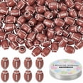 thumbnail image 1 of 120 cuentas de balón de rugby a granel, cuentas de fútbol americano de 15 x 11 mm, dijes espaciadores deportivos de acrílico con cordón elástico de 11 yardas, 1 of 4