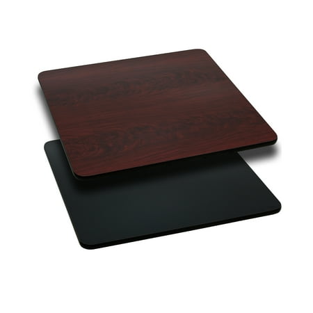 Flash Furniture Glenbrook 30 Square Table Top with Black or Mahogany Reversible Laminate Top