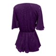thumbnail image 4 of Fancy tops for women Glitter Top V Neck Tie Front Short Flared Sleeve Casual And Party T Shirt Blouse For Daily Wear, 4 of 5