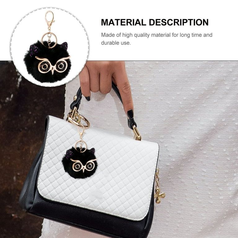oAutoSjy Owl Plush Keychain Accessories Cute Animal Keyring Pendant Charm  Owl Fur Ball Car Keychain Bag Decor for Women Girls