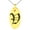 Gold, variant on Stainless Steel Letter V Initial Old English Monogram Engraved Small Oval Charm Pendant Necklace