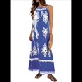 thumbnail image 1 of Vestido de Verano para Mujer 2025, Estampado Floral, Tirantes Finos, Holgado, Estilo Bohemio, para Playa y Vacaciones Azul XL, 1 of 9