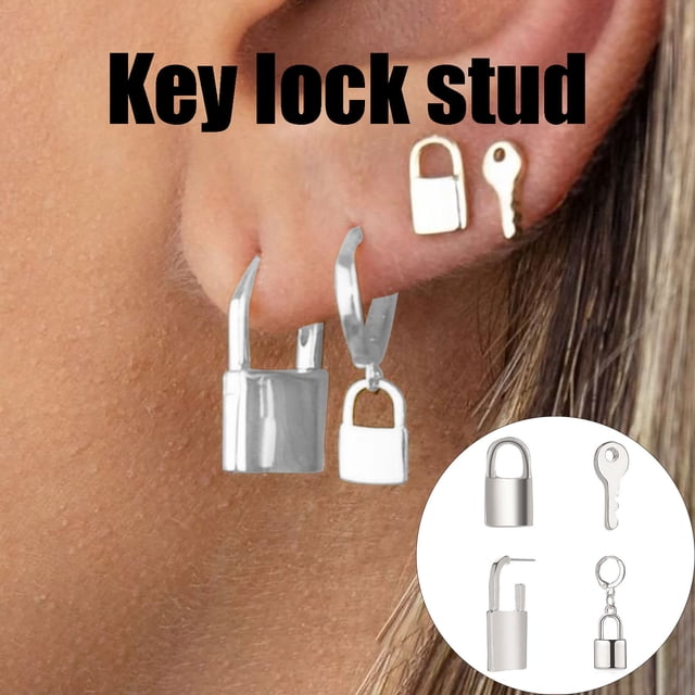 Jusqu'à 65 % de Réduction Kit de Personnalité Style Punk Rétro Serrure à Clé Boucles d'Oreilles Pendentif Collier Bagues Boucles d'Oreilles Bijoux en Liquidation