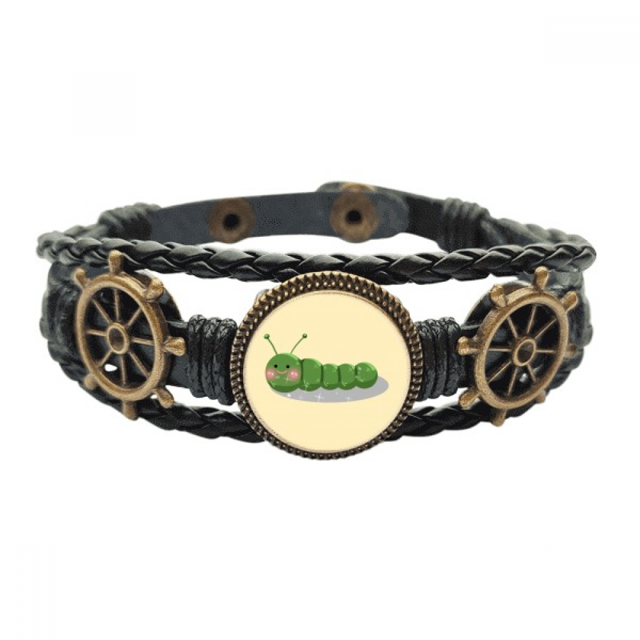 Gusanos peludos, fuertes, carnívoros, tiernos. Pulsera marina tejida en cuero