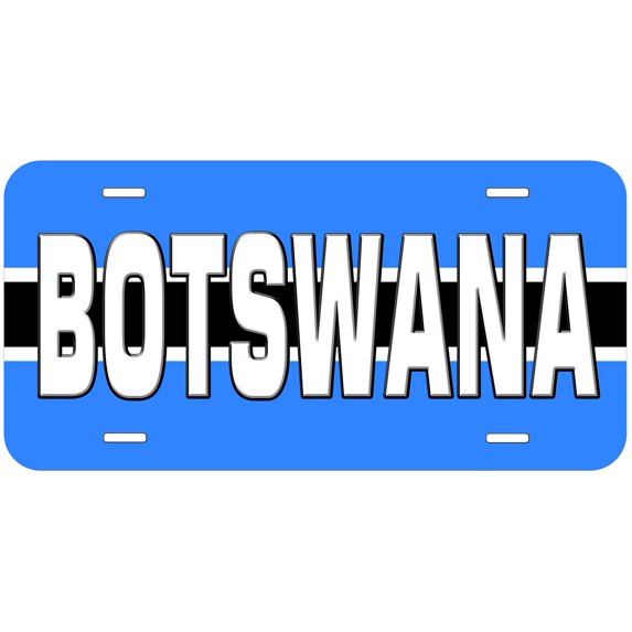 Botswana Flag With Country Name Novelty Car Auto License Plate