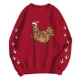 thumbnail image 5 of Shadoumai Christmas Chicken Graphic Sweatshirts For Women Crew Neck Pullover Cute Xmas Long Sleeve Crewneck Sweatshirt Pullover Tops, 5 of 5
