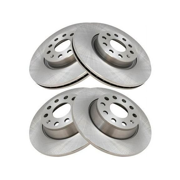 Front and Rear Brake Rotor Set 4 Piece - Compatible with 2009 - 2017 Volkswagen Tiguan 2010 2011 2012 2013 2014 2015 2016