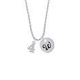 thumbnail image 2 of Delight Jewelry Silvertone Number - 4 - Silvertone Script Initial Disc - W - Charm Necklace, 20"+3", 2 of 4