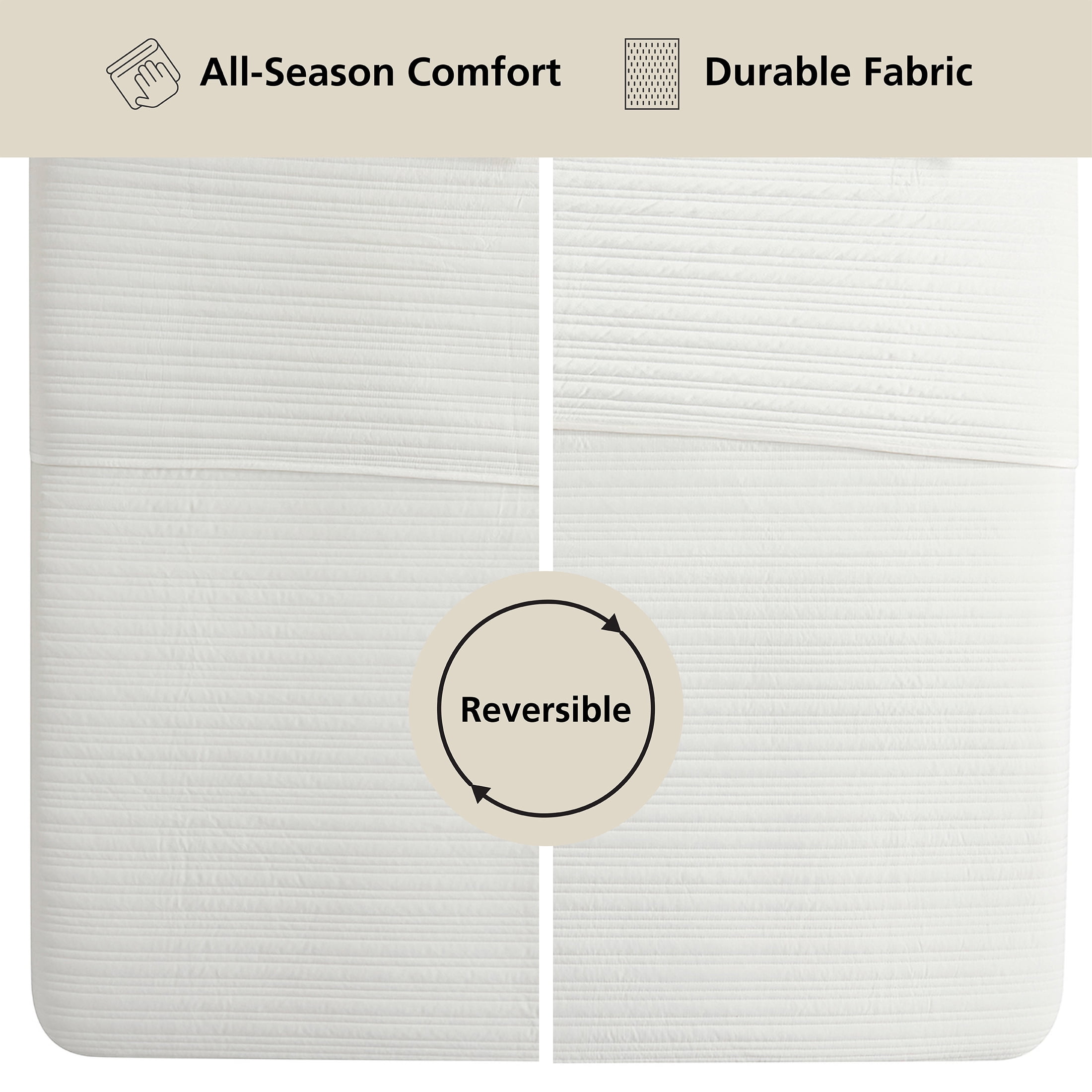 Mainstays Soft Velvet Quilt, King, Off-White, Soft & Cozy Bedding