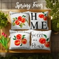 thumbnail image 3 of G128 Spring Decoration Farmhouse Peach Home Waterproof Throw Pillow | 18 x 18 in | Set of 4, Beautiful Cushion Covers for Spring Sofa Couch Decoration, Pillow Insert Included, 3 of 10