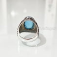 thumbnail image 7 of Blue Chalcedony Mans Ring, Natural Blue Chalcedony, Ring, Silver Jewelry, 925 Silver Ring, Gift, Heavy Mens Ring, Arabic Design, Ottoman Style Ring, Christmas, Turkey Mens Signet Ring, 7 of 7