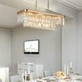 thumbnail image 3 of ACE-LIGHTS,Modern Industrial Crystal Lights,Chandeliers,Adjustable Rectangular Crystal Chandelier(E12 Bulb Not Included),Farmhouse Iron Ceiling Hanging Light for Living Room,Bedroom,Kitchen(Golden), 3 of 10