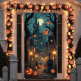 thumbnail image 6 of Spooky Scene Banner Haunted House Halloween Decoration Jack-O'-Lantern Display for Outdoor Decoration Holiday Event Party, 6 of 9