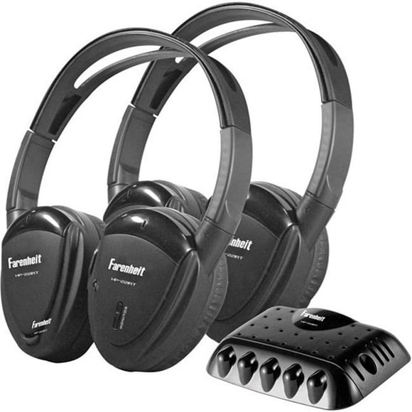 Power Acoustik HP-22IRT 2 Swivel Ear Pad Single Channel IR Wireless Headphones with Transmitter
