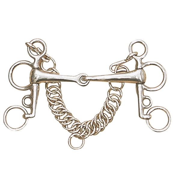 4.5" Centaur Stainless Steel Jointed Tom Thumb Pelham Horse Bit W/ Cheeks