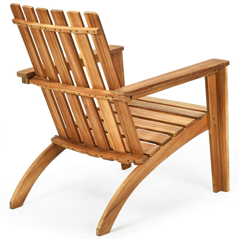 Costway Patio Acacia Wood Adirondack Chair for Balcony