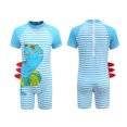thumbnail image 2 of ATOGUTA Boys One Piece Swimsuit Zipper Rash Guard Kids Short Sleeve Bathing Suits Sun Protection Swimwear Blue, Size 2T-8, 2 of 5