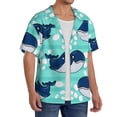 thumbnail image 2 of PAYOHTO Cute Kids Whale Pattern Girls Boys Mens Hawaiian Casual Short-sleeved Shirt Tropical Summer Beach Button Down Shirts, 2 of 7