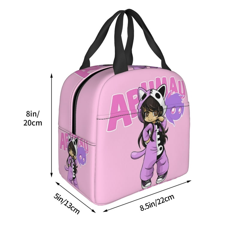 Aphmau Lunch Bag Tote Bag Insulated Lunch Box Picnic Beach Fishing Work, Adult Unisex, Size: One size, Black