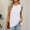 thumbnail image 5 of Daznico Tank Tops for Women,Women Summer Vest Round Neck Sleeveless T Shirt Split Loose Top,Size M, 5 of 8