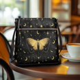 thumbnail image 3 of Kuiaobaty Butterfly Moon Stars Print Crossbody Bag for Women, Trendy Portable Leather Satchel Purse with Adjustable Strap, Zipped Pockets Messenger Handbag Lightweight Shoulder Bag for School, 3 of 7