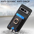 thumbnail image 2 of Dteck for Google Pixel 6 Case, 2 in 1 Magnetic Wallet with Phone Grip, Compatible with MagSafe, Detachable Premium PU Leather Magnetic Case with Card Slots Ring Holder,Black, 2 of 9