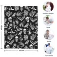 thumbnail image 4 of Black Gothic Skull Bat Pattern Blanket,Comfortable Soft Flannel Throw Blanket,All Season,Warm Lightweight Blankets for Sofa Bed Couch Living Room Chair,30"x40", 4 of 4
