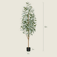 thumbnail image 6 of 6FT Artificial Eucalyptus Plants with White Velve Leaves and Natural Trunk, 6 of 8