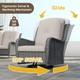 thumbnail image 3 of Kinbor Luxury Wicker Patio Furniture Set, 7 Pcs Rattan Outdoor Conversation Set, 2 Swivel Chairs, 2 Ottomans, 3-Seater Sofa, Outdoor Coffee Table and Side Table, Beige, 3 of 9