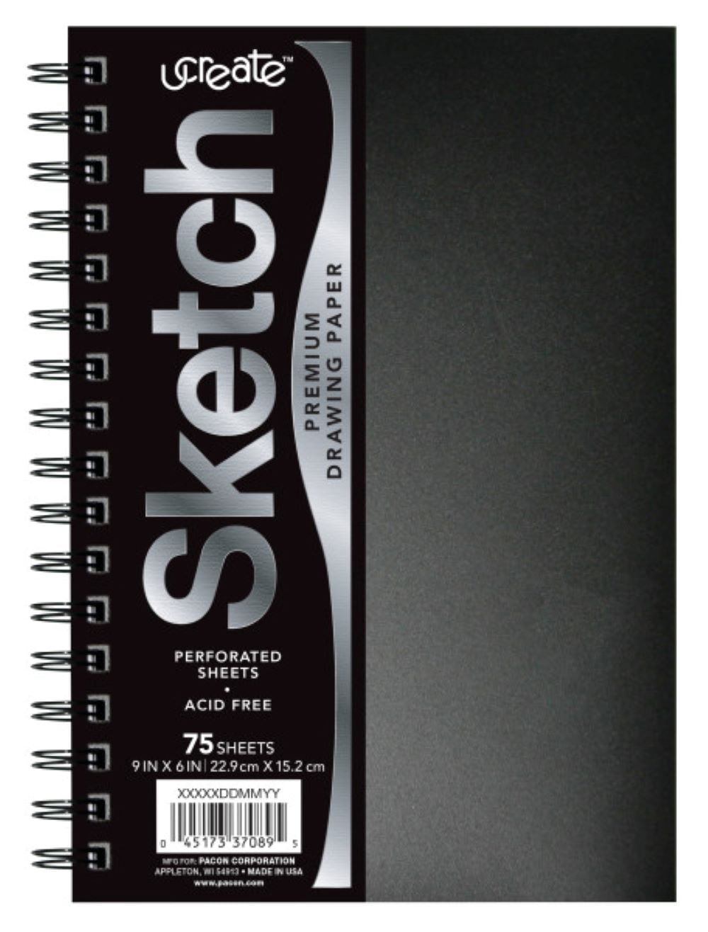 Ucreate Sketch 9" X 6" Premium Drawing Paper, Perforated Sheets (75 Sheets)