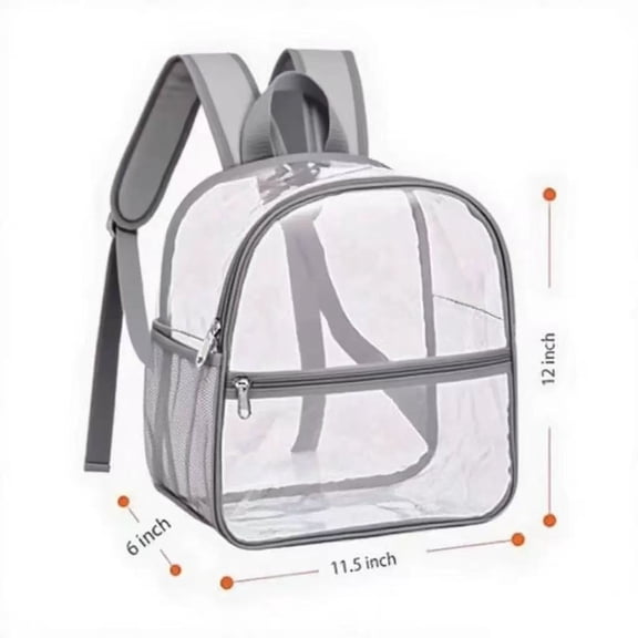 AOMRCOL Clear Stadium Backpack 12X6X12 Mini Small Clear Bag Stadium Approved Great for Games Sport Events Festival Concerts,Women Men Unisex,Clear Water Backpack