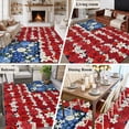 thumbnail image 6 of Independence Day Washable Living Room Rugs 6'x9', Patriotic Blue Red Flowers U.S. Flag Style Low Pile Throw Large Area Rug Non-Slip Sturdy Edge Binding Carpet for Dining Room Kitchen Office, 6 of 9