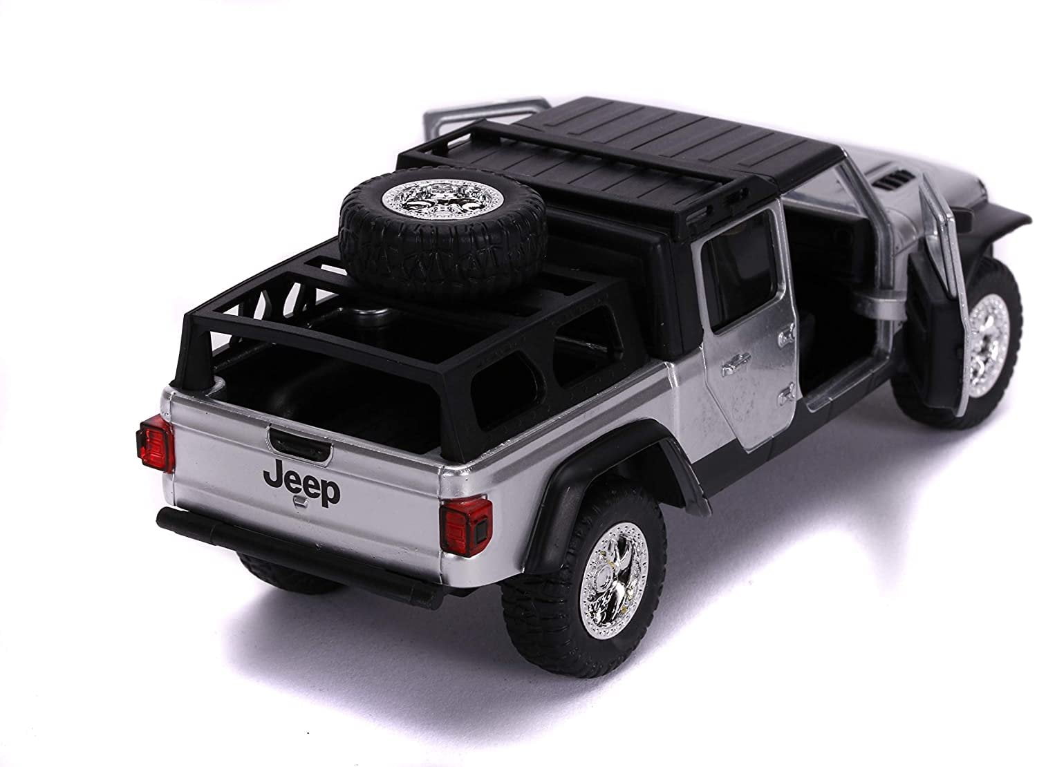 Jada Toy 2020 Jeep Gladiator Pickup Truck, Silver with Black