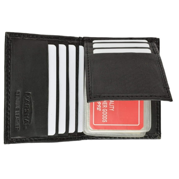 Small Mens Lambskin Leather Bifold Credit Card Holder with Flap Up 73 (C)