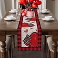 thumbnail image 2 of Valentines Day Buffalo Plaid Bow Red Love Hearts Cloth Table Runner Burlap Table Decoration for Home Kitchen Dining Dinner Indoor Holiday Farmhouse Decor 13x48 Inch, 2 of 6