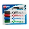 Avery Marks A Lot Desk-Style Dry Erase Markers, Chisel Tip, ACMI-Certified, Assorted Colors, 4 Markers (24409)