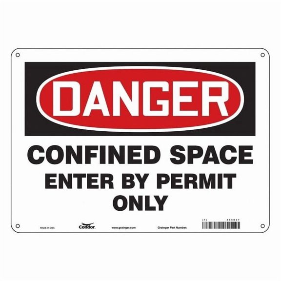 Condor Safety Sign,10 inx14 in,Polyethylene 465K37