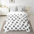 thumbnail image 2 of Manfei Circle Ciecular Pattern 7-Piece Twin Bedding Sets,Ink Polka Dot Bedding Comforter Set,White Gray Sheet Sets For Teens,Ultra Soft Home Decor Reversible, 2 of 8