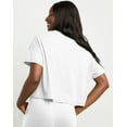 thumbnail image 3 of Hanes Originals Women's Cotton Boxy T-Shirt, Rolled Short Sleeves White M, 3 of 4