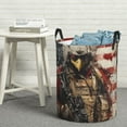 thumbnail image 6 of Susaid Bald Eagle Soldier Print Waterproof Oxford Cloth Storage Circular Laundry Hamper BasketCapacity for Home-Medium, 6 of 6